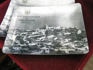 1970s BENALMADENA Malaga Photo on Aluminum 4.5" Pin Tray Pueblo Church, Old Seal - Picture 1 of 9