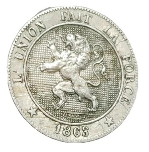 1863/2 Belgien 5 Cent. Seltenes Overdate. Hochwertige - Bild 1 von 3