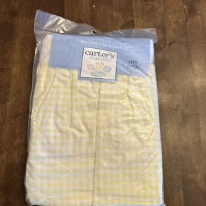 Vintage Carters Starters Crib Ruffle New Yellow White 2001 Babies - Picture 1 of 4