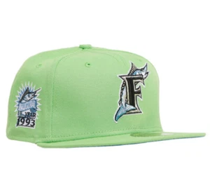 Florida Marlins New Era eng anliegende Mütze Kappe limettengrün Eröffnungssaison Gr. 7 3/4 neu mit Etikett - Bild 1 von 8