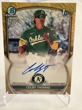 COLBY THOMAS 2023 BOWMAN CHROME PROSPECT AUTO GOLD SHIMMER REFRACTOR/50 #CPA-CT 