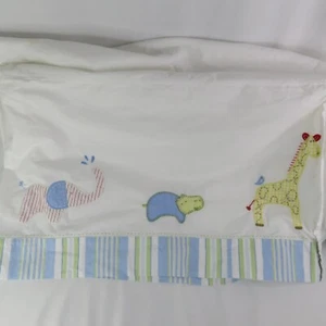 Falda de cuna Pottery Barn niños animales de zoológico jirafa elefante hipopótamo mono África - Imagen 1 de 11