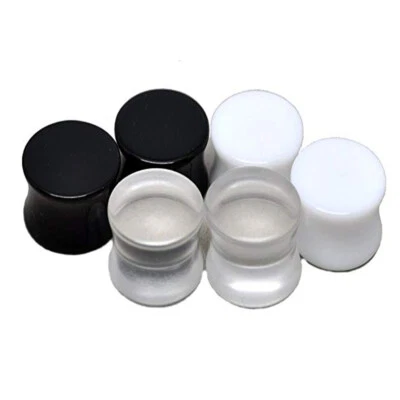 3 Pairs Double Flare Acrylic Ear Plugs Tunnel Expander Piercing Ear Gauge E558 - Image 1 of 3