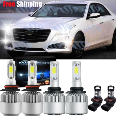 LED Headlights Fog Lights White Bulbs For Cadillac CTS 2003 2004 2005 2006 2007 - Image 1 of 4