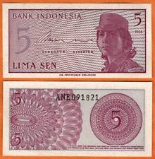 INDONESIA 1964 UNC 5 Sen Banknote Paper Money Bill P- 91 Female volunteer