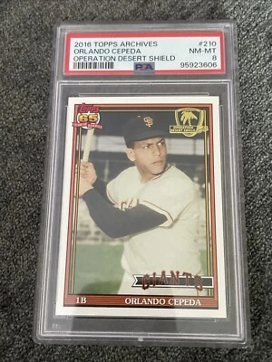 2016 Topps Archives Operation Desert Shield #210 Orlando Cepeda PSA 8 like 1991 - Image 1 of 2