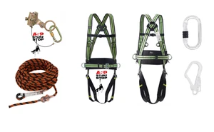 Fallschutz Absturzsicherung Auffanggurt + Seil 10m + Seilbremse + 2 Karabiner - Bild 1 von 3