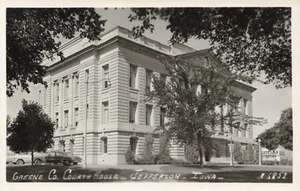 Postcard RPPC Greene Co. Court House Jefferson Iowa IA - Picture 1 of 2