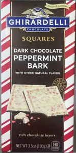 Ghirardelli - Dark Chocolate Peppermint Bark - Large Candy Bar 3.5 oz BB 07/2025 - Picture 1 of 2