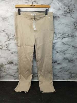 Calvin Klein 女式正装裤子卡其色 4 码弹力条纹全新 70 美元 #K  — 第 1/4 张图片