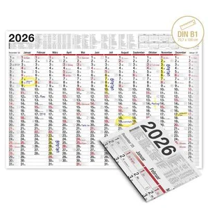 Kalender 2026 Jahresplaner XXL Wandkalender Planer groß Jahreskalender Poster - Bild 1 von 25