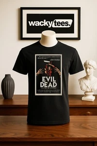 Evil Dead 1981 Can They Be Stopped Horror Poster Style Graphic Tee Shirt - Picture 1 of 12