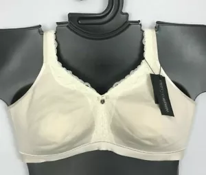 Unlined Wire Free Innovation Curvy Couture Full Coverage Bra BEIGE Cotton NWT - Picture 1 of 10