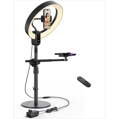 Viozon Ring Light 12 inch, 24W LED, 3000-6500K, 2 Mobile Phone Clips, Adjustable - Image 1 of 4