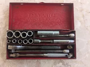 Plomb vintage 1/4" Dr 6 pt presa SAE set 18 pezzi 4749 interruttore a cricchetto - Foto 1 di 17