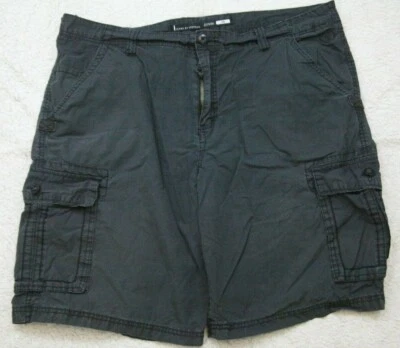 Pantalones Cortos Jeans By Buffalo Gris Carga Hombre Frente Plano 36" Cintura X 10.5" Entrepierna MM32 Foto 1 de 4