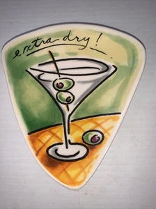 Mud Pie Martini Glass Extra Dry! Tracy D. Flickinger 5”x6” Decorated Plate - Picture 1 of 6