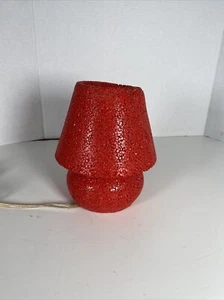 "Lámpara de mesa pequeña vintage de setas partículas espagueti rojo botín 6""" - Imagen 1 de 3