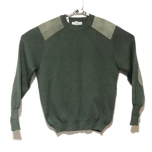 Vintage Burberry Lederbesatz Wolljagd/Militär/ZWEITER Weltkrieg Pullover Gr. XL grün England - Bild 1 von 6