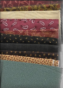 TEN FAT QUARTERS OF QUILTSHOP MATERIAL. - Picture 1 of 2
