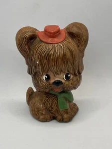 Vintage Yorkie Hund Figur Keramik 1973 gemarkt FR handbemalt Filzsockel 4" - Bild 1 von 9