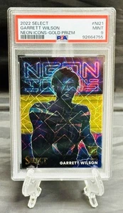 2022 Panini Select GARRETT WILSON Rookie Neon Icons Gold Prizm #05/10 PSA 9 - Picture 1 of 2