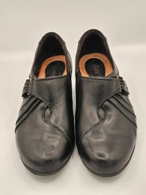 Zapatos mocasines cómodos sin cordones Earth Origins para mujer 10M de cuero negro Foto 1 de 4