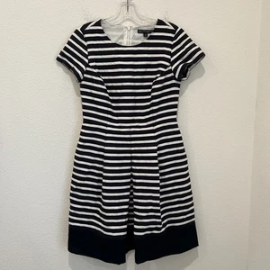 Brooks Brothers Damen Gr. 6 Petite marineblau und weiß gestreift Flügelärmel Kleid - Bild 1 von 14