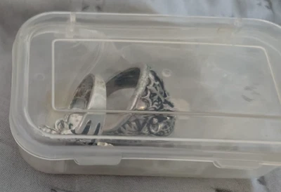 Lotto 2 Anelli Argento croce celtica e teschio - Immagine 1 di 3