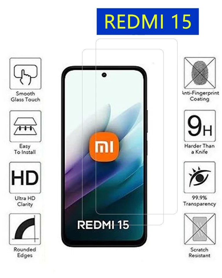 [2 Pezzi] Pellicola in vetro TEMPERATO per Xiaomi Redmi 15 - Immagine 1 di 1