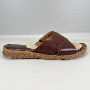 Sandalias Born Zapatos Para Hombre Talla 11 Cuero Marrón Correa Cruzada Deslizables Informales - Imagen 1 de 11