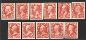 UNITED STATES 1873 Official Navy Dept set trial colour proofs Atlanta Exhibition - Picture 1 of 1