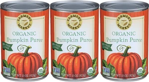Farmers Market Organic Canned Pumpkin Puree 15oz Pack of 3 Cans March 2026 New - Picture 1 of 12