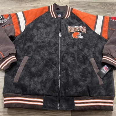Chaqueta Universitaria Bombardero G-III NFL Cleveland Browns Imitación Gamuza Para Hombre XL NUEVA CON ETIQUETAS Foto 1 de 4