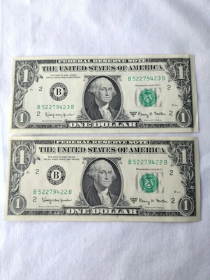 2 Consecutive 1963 A $1 Bill Silver Certificate - Image 1 of 4