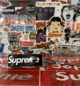 DS BRANDNEU SS21 Supreme Leder Loop Schlüsselanhänger schwarz 2021 Made in Italy RAR - Bild 1 von 5