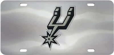 San Antonio Spurs номерной знак ярлык, первоклассный из нержавеющей стали литой, хром,... - Изображение 1 из 4