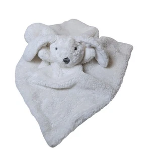 Mud Pie White Bunny Lovey Plüsch Sicherheitsdecke 13x14 Zoll grau Nasennaht - Bild 1 von 6