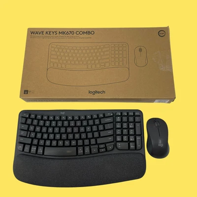 NO DONGLE Logitech Wave Keys MK670 Combo Ergonomic BT Keyboard #4986 z39b24 - Image 1 of 4