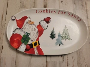 Pottery Barn Weihnachten auf dem Land Steinzeug Weihnachtsmann Plätzchenplatte  - Bild 1 von 3