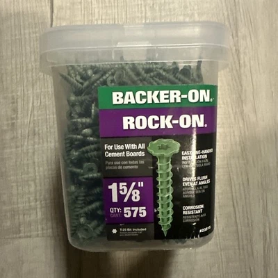 (575-Pk) Tornillos de tablero de cemento de cabeza plana Rock-On Star #9 x 1-5/8" 23515 Foto 1 de 4