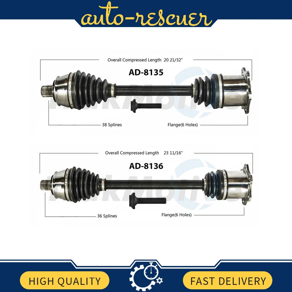 Juego SurTrack par de conjuntos de eje delantero CV para Audi A6 Quattro AWD 05-11 Foto 1 de 3
