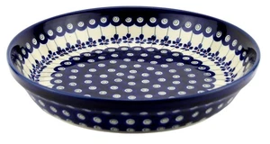Polish Pottery Pie Plate 10" Mosaic Flower Design Zaklady Boleslawiec - Picture 1 of 3