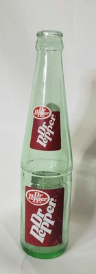 Botella de vidrio vintage Dr Pepper de 10 oz devolución para reembolso - logotipo doble de los años 70/80 Foto 1 de 4