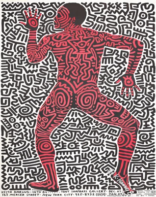 Arte de parede pôster exposição Keith Haring Into 84 Nova York - 12X16/16X20/18X24/24X36 - Imagem 1 de 4