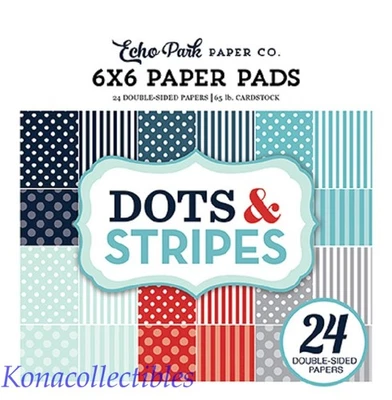 Almohadilla de papel Echo Park puntos y rayas INVIERNO 6x6 24 shts azul, gris Foto 1 de 4