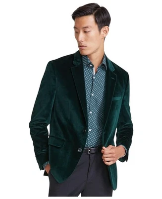 Abrigo Blazer Deportivo Hugo Boss Para Hombre Ajuste Moderno Terciopelo 38 S Verde Sólido Foto 1 de 2