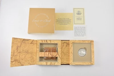 2004-P Lewis & Clark Commemorative Dollar Coin & Pouch Set Box & COA *5842 - Image 1 of 4