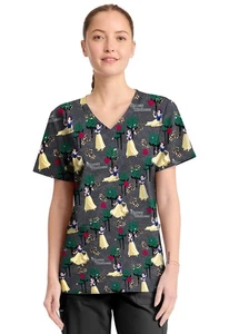 Cherokee Licensed Women's Scrubs V-Neck Top TF794 PRGK Sending Kindness - Picture 1 of 5