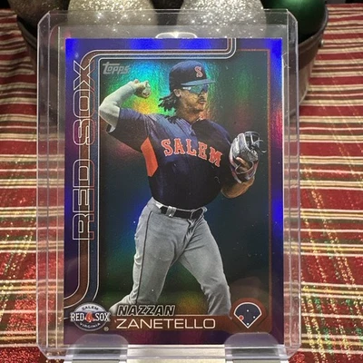 2025 Topps Pro Debut Nazzan Zanetello Purple Foil /299 #PD-130 Salem Red Sox - Image 1 of 2